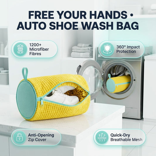 Machine Washable Shoe Laundry Bag - 360° Chenille Microfiber Protector