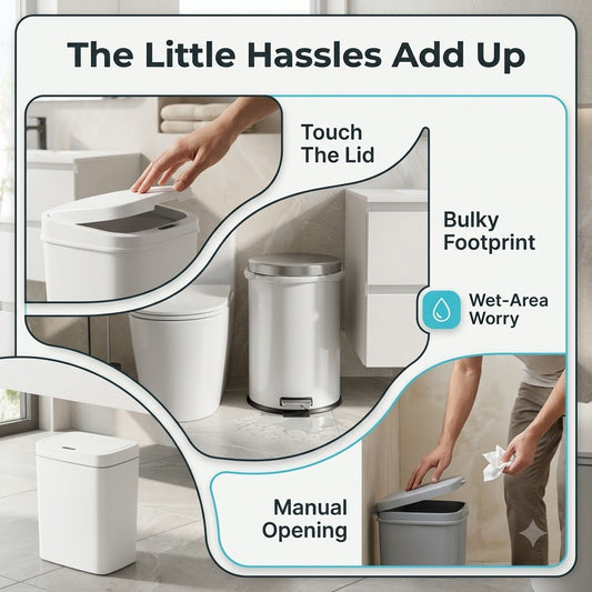 White Touchless 15L Smart Sensor Trash Can