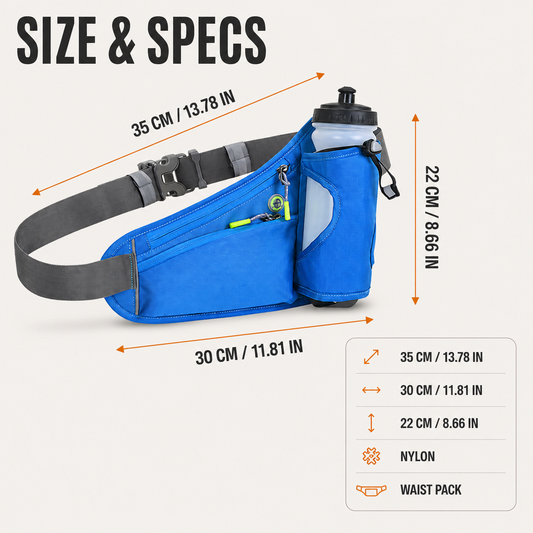 Lightweight Running Waist Bag with Bottle Holder